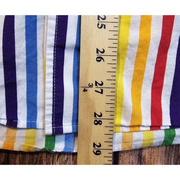 Trinity Collective Button Up Short Sleeve Multicolor Striped Shirt 80s Style 2XL - Picture 3 of 12